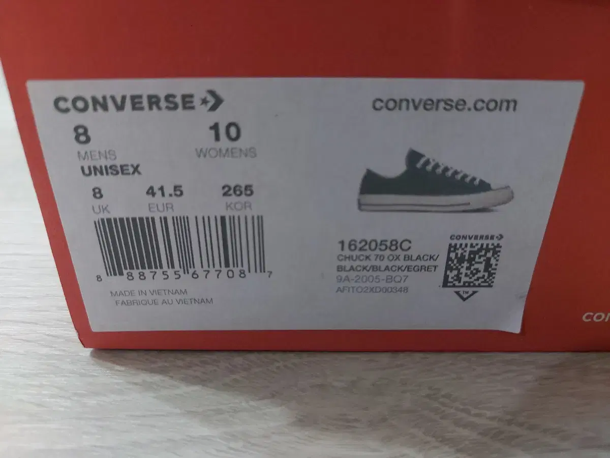 Converse Chuck 70 Ox Black 265 UK8